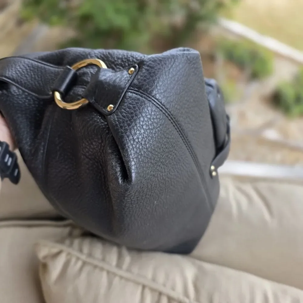 Michael Kors Large Austin pebbled black Leather Shoulder Bag $348.00